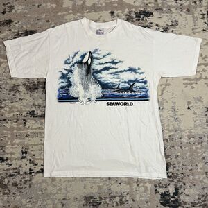 Vtg Sea World Shirt Orca Killer Whale '89 San Segal XL Glitter Single Stitch EUC